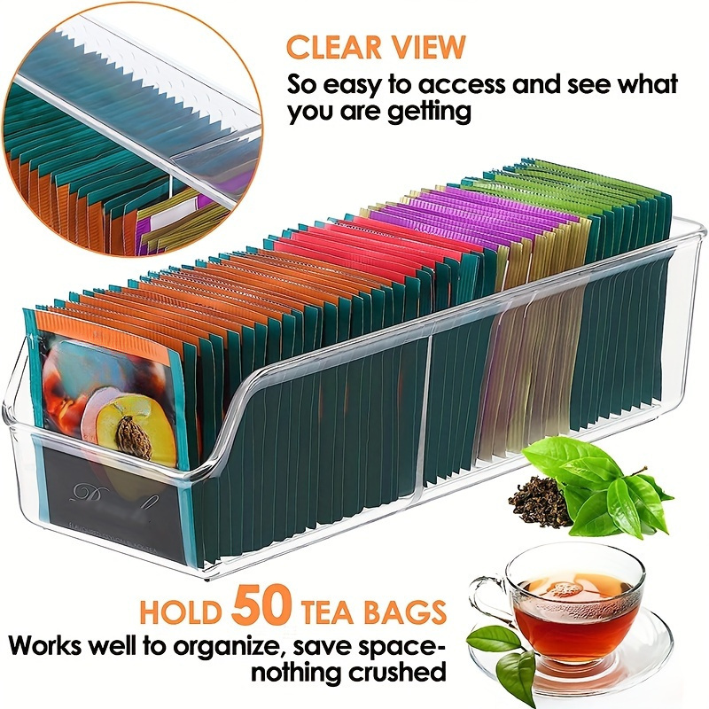 Coffee Tea And Sugar Set - 1 szt. Przezroczysty organizer na torebki