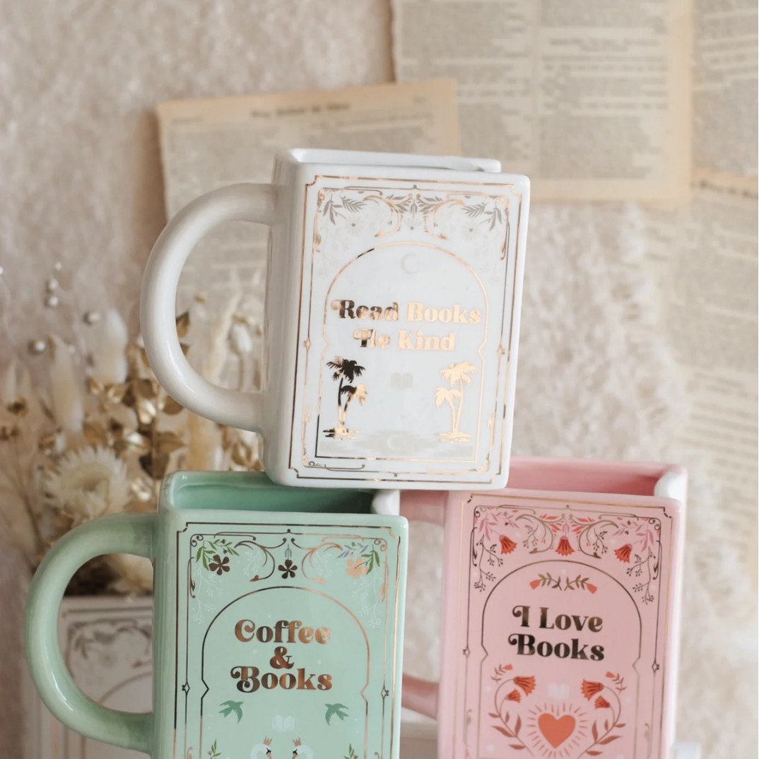 Coffee Tea Pictures - Kubek ceramiczny w kształcie książki z