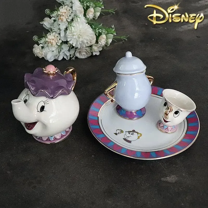 Coffee Tea And Sugar Set - Gorąca Czajniczek Kreskówkowa Piękna i Bestia