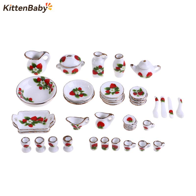 Coffee Tea And Sugar Set - 1 zestaw 1:12 miniaturowy domek dla
